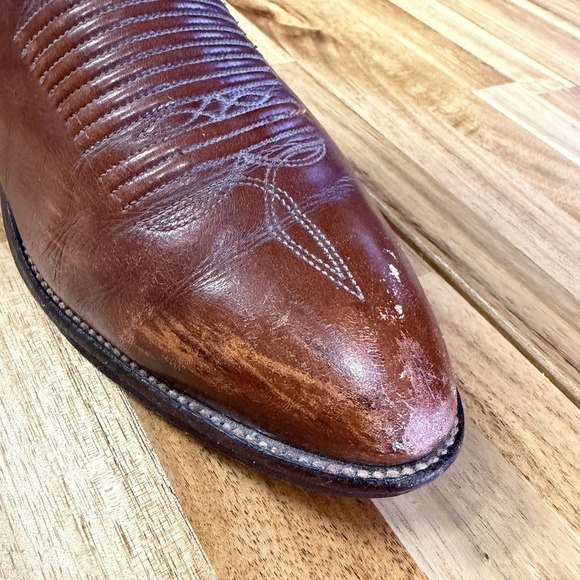Vintage El Dorado Handmade Soft Leather Boots Men\'s Size 12 B Narrow Brown